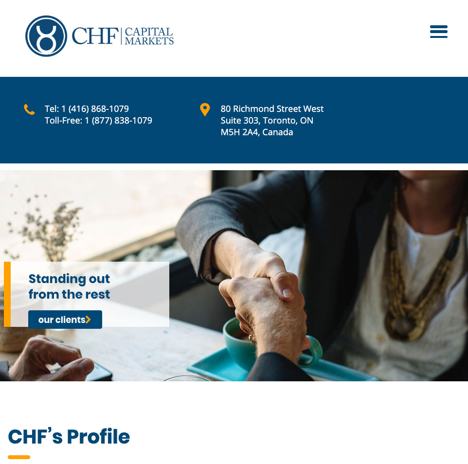 website screenshot for chfcapital